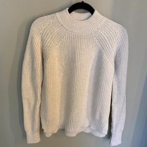 Chunky knit wool blend mock turtleneck sweater